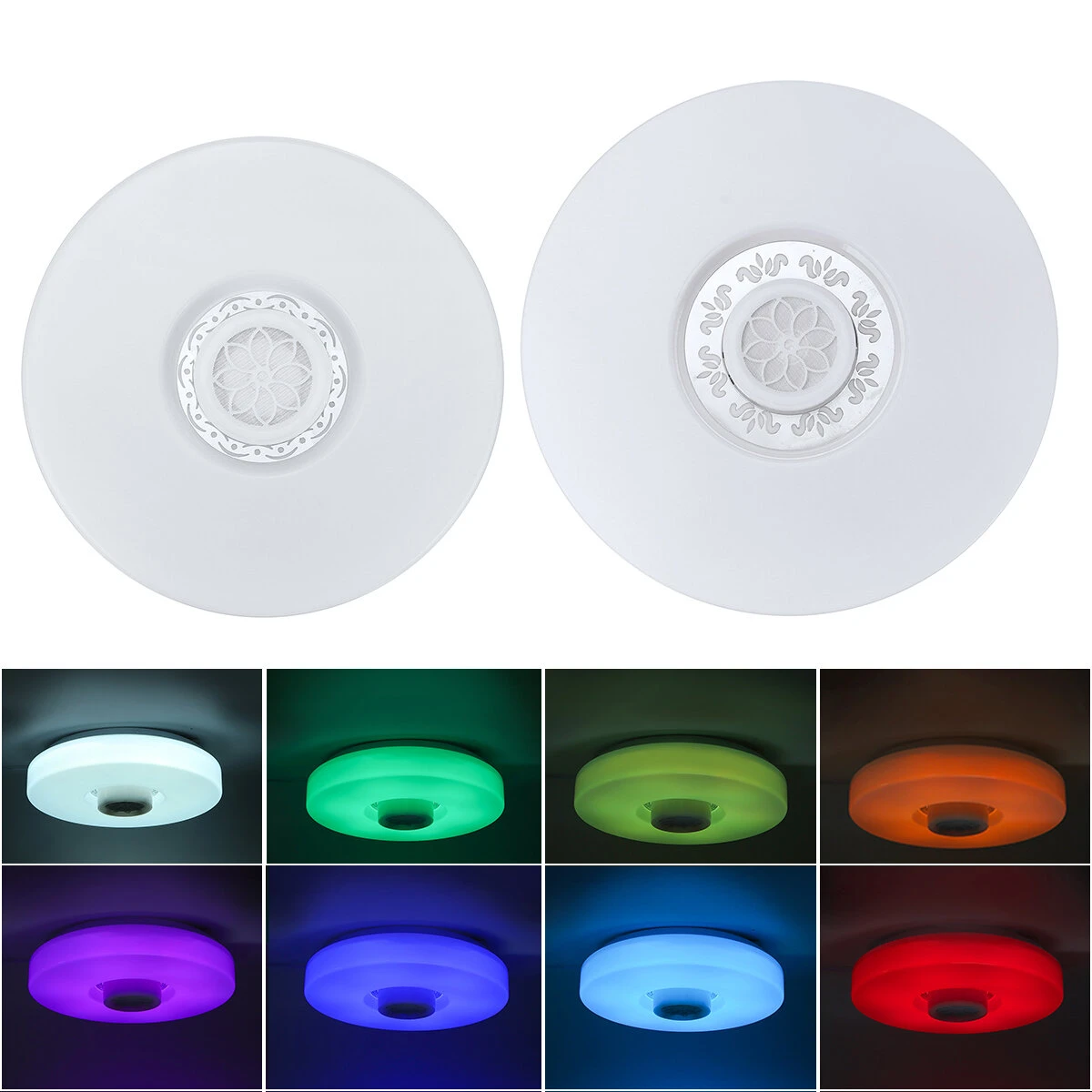 (image for) Bluetooth LED Ceiling Light RGB 3D Surround Sound Music Dimmable Lamp APP Remote